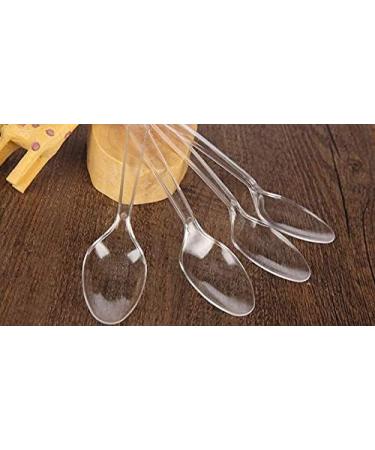 500 Pcs Disposable Clear Plastic Spoons Plastic Mini Ice Cream Spoons for Ice Cream and Dessert 7.5x2cm - Buy Online on GoSupps.com