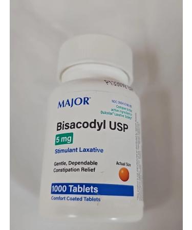 Major Bisacodyl Stimulant Laxative 1000 Enteric Coated Tablets Each (Pack of 3)