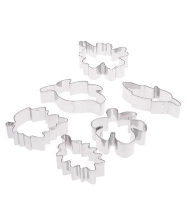 IMIKEYA 6 Pcs 430 Fondant Mold DIY Cake Mold DIY Baking Molds Dessert Molds Stainless Steel Molds Cookie Fruit medium Silver