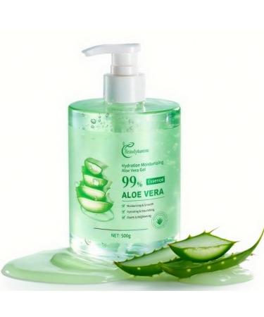 BEAUTYTURESS Aloe Vera Gel 17.64 oz Hydrating Gel for Face Body & Hair Fast-Absorbing Non-Sticky Daily Use for Dry Skin & After Sunburn Relief