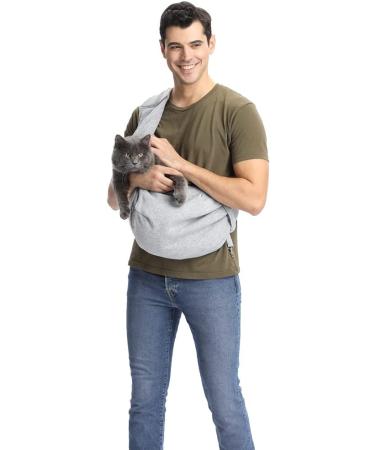 Cuby Adjustable Pet Carrier Sling for Dogs & Cats - Travel Shoulder Bag with Buckles (Light Gray) - Buy Online on GoSupps.com