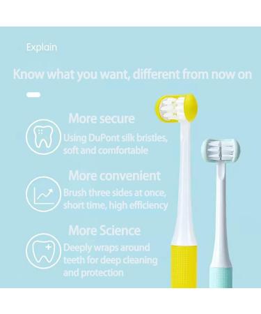 QL-LINRUN 3 Sided Toothbrush for Kids - Surround Toothbrush for Toddlers Teeth Brush (3pcs) - Buy Online on GoSupps.com