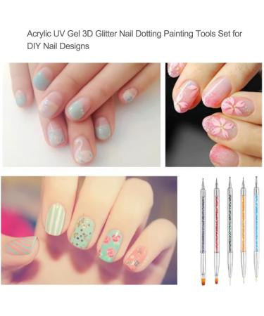 5 Pieces Dual End Nail Art Dotting Pen Acrylic Rhinestone Multi-Style s Gel Pens Painting Manicure Tool Manicures Accessories Sequins Multicolour - Buy Online on GoSupps.com