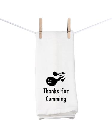 TSOTMO Couple Naughty Wash Towel Thank for Cumming Towel Gift for Adult Humor Gift Sex Towel Gift (Cumming)