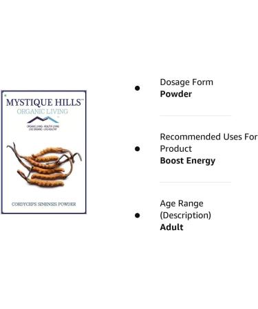 Inf Organic Living Cordyceps sinensis Powder (Caterpillar Fungus) Ophiocordyceps sinensis Mushroom 50 g - Buy Online on GoSupps.com