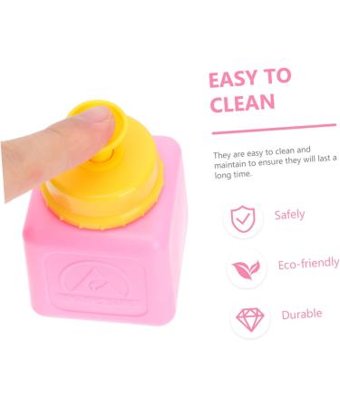 Healeved 1pc Squeeze Bottle Nail Pump Storage Bottle Refillable Nail Polish Bottle Nail Polish Press Bottle Manicure Bottle Nail Alcohol Shampoo Liquid Plastic Abs Water Pink 10x5.3cm Pink - Buy Online on GoSupps.com