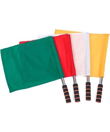 INOOMP Referee Flags Set - Stainless Steel Hand Flags for Soccer, Volleyball, Football - Track and Field Sports Training Gear - Includes White and Yellow Flags - Buy Online on GoSupps.com
