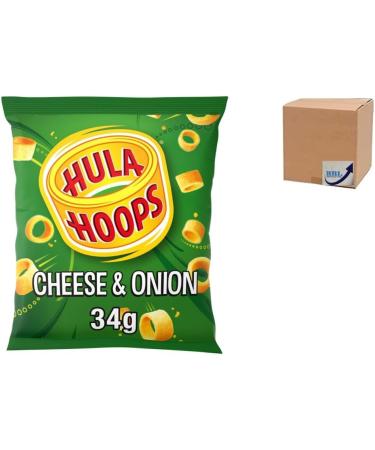 Hula Hoops Crisps Cheese & Onion 32 x 34g - Full Box | Buy Online Now - Buy Online on GoSupps.com