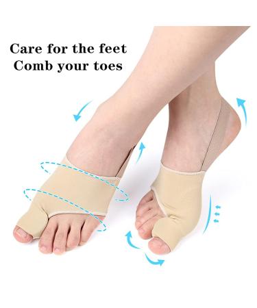 Bunion Splint & Corrector for Pain Relief - Hallux Valgus Correction & Big Toe Straightener for Men & Women - Day Night Support (Beige) - Buy Online on GoSupps.com
