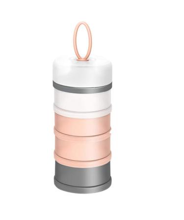 Kaptin Formula Dispenser Non-Spill Portable Stackable Baby Milk Powder Dispenser Snack Storage Container BPA Free 4 Feeds (Pink)