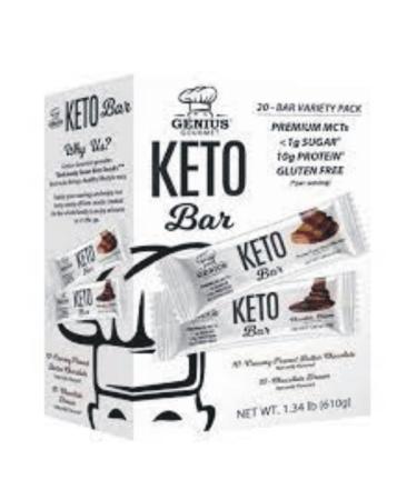 GENIUS GOURMENT PROTEIN BAR VARIETY 20 CT (1.34LBS)