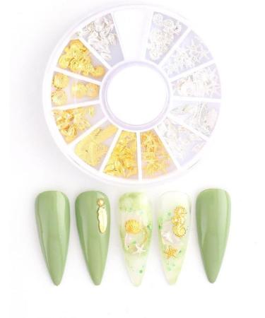 In Wheel Jewelry DIY Decoation Rivet Hollow Seaside Shell Nails Art Studs Gold Silver 3D Metal Decor(YS02) - Buy Online on GoSupps.com