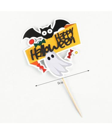 Halloween 9PCS Cake Decoration Set with Cartoon Ghosts & Pumpkins Cute Party Paper Supplies - Buy Online on GoSupps.com