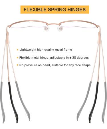 Heart Shaped Blue Light Glasses for Women - Gleyemor Cute Computer Glasses in Rose Gold - 54mm - Buy Online on GoSupps.com