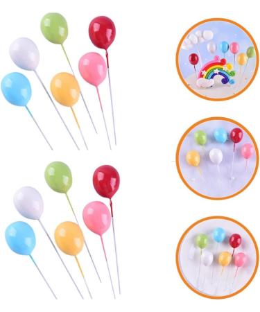 jojofuny 12 Pcs Cake Picks Balloon Cupcakes Mini Colorful Balloon Cake Picks Foam Ball Cupcakes for Birthday Parties Weddings Baby Showers - Buy Online on GoSupps.com