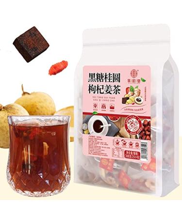 Black sugar Longan Goji ginger Tea 10.58 oz Sweet flower and fruit tea (12g 25packets) 300g