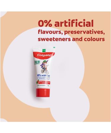 Colgate Toothpaste for Kids (6-9 Years) Natural Strawberry Mint Flavour Tooth Paste with 0% Artificial Flavors Preservatives Sweeteners & Colors - 80 G Tube Cavity Protection - Buy Online on GoSupps.com