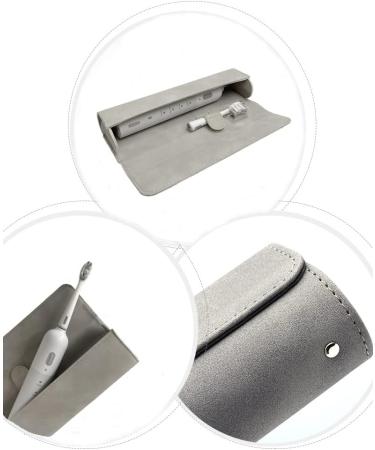 OGUARD PU Leather Electric Toothbrush Travel Case - Portable Holder for Traveling, Pen & Pencil Case - Gray - Buy Online on GoSupps.com