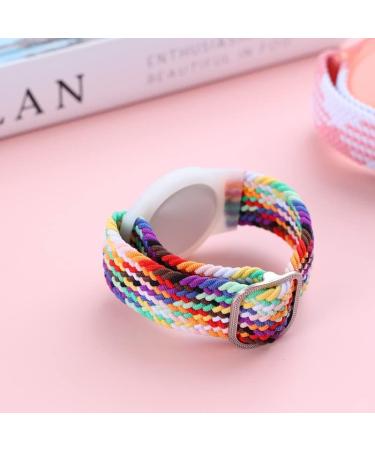 Airtag Wristband for Kids  Airtag Bracelet Wrist Strap Adjustable Buckle Braided Solo Loop Stretchable Elastics Watch Band Compatible with Apple Airtag for Adults Boys Girls -Colorful Blue - Buy Online on GoSupps.com