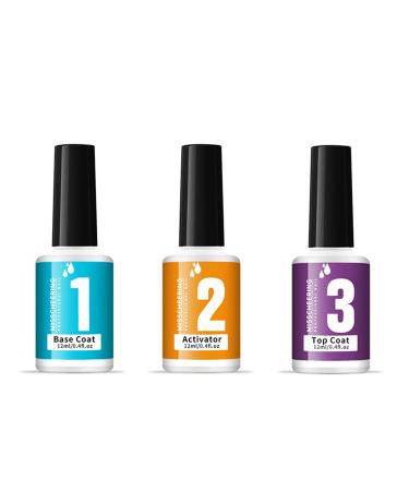 Dip Powder Liquid Set With Base Coat/Top Coat Dipping Powder System Essential Kit For French Nail Art Manicure Polish Set