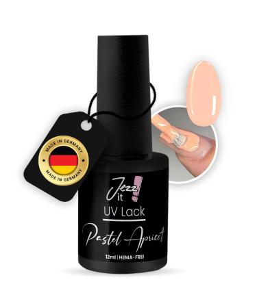 Jezz it! - Premium UV nail polish Pastel Apricot for allergy sufferers Long-lasting gel nail polish UV & LED compatible - Made in Germany