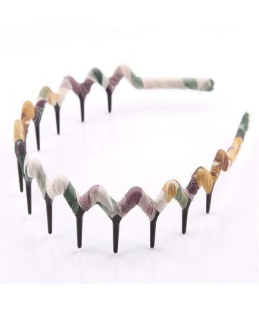 5PCS Zig Zag Wrapped Cloth Headband Hair Comb Set for Women - Buy Online on GoSupps.com