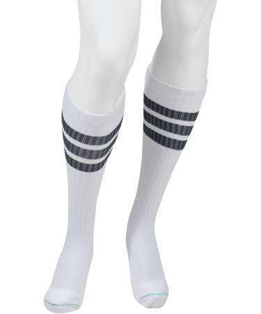 Juzo 20-30 mmHg Power Comfort Knee High Compression Socks - Retro White Medium | International Shipping Available - Buy Online on GoSupps.com