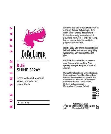 CoCo La Rue Hair Shine Spray with Botanicals -Extra Hold- Vitamins Hairspray for Women 4oz (1pack) -Lightweight Formula-Fuller Hair- Free Of Artificial Colors Shine Spray (1-Pack) - Buy Online on GoSupps.com