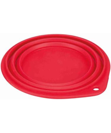 Trixie 25012 Travel Bowl - Silicone 1L 18cm | Red/Black | Portable Pet Bowl for Travel - Buy Online on GoSupps.com