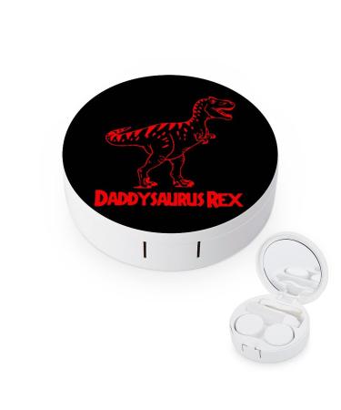 Daddysaurus Rex Round Case For Contact Lens Kit Storage Box with Mirror Printed