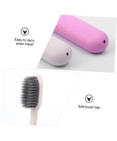 Frcolor 6 STK Travel Toothbrush Set - Ultra Toothbrush Container for Kids & Adults - Long Handle Tooth Cleaning Tools - Perfect for Home & Travel - Buy Online on GoSupps.com