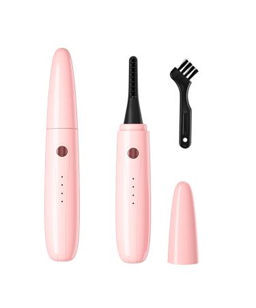 Heated Eyelash Curlers Electric Eyelash Curlers 8 Seconds Fast Heating Double-Sided Anti-Burn Heated Lash Curler 3 Temp Settings USB Rechargeable pink
