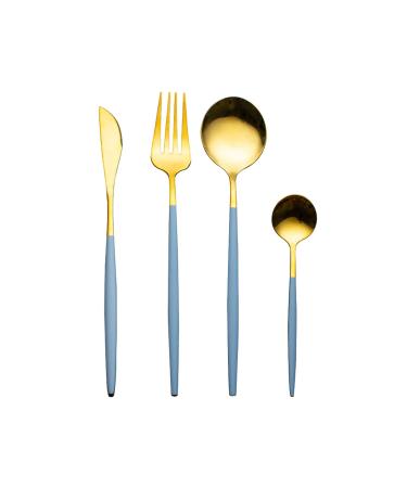 Cutlery Sets Travel Cutlery Set Cutlery Sets 4 Piece Portable Reusable Hand Washable Reusable Perfect for Any Occassion Kitchenware (Size : Gold+Gray)