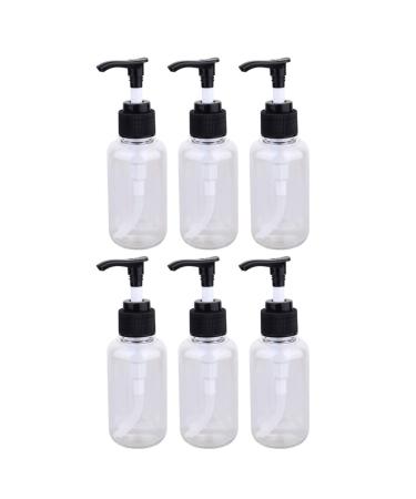 Lurrose 6Pcs 100ml Empty Plastic Pump Bottles Practical Pump Bottle Refillable Containers for Emulsion Shampoo or Body Wash (Transparent)