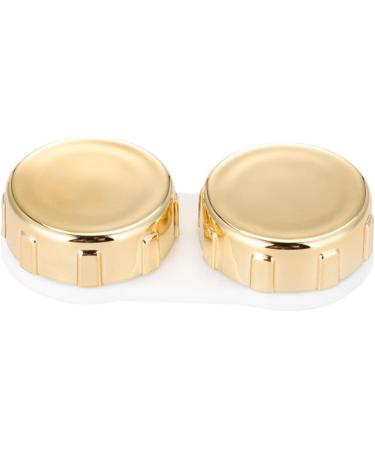 Mini Cute Gold Contact Lens Case with Mirror - Portable Container for Travel | Ideal Storage for Men & Women - Buy Online on GoSupps.com