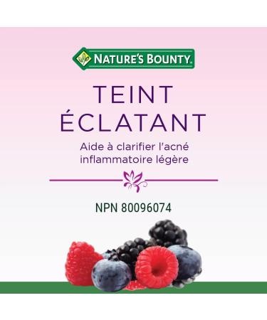 Nature's Bounty Clear Complexion Helps improve mild inflammatory acne pimples Contains Zinc Mixed Berry Flavour 60 Gummies - Buy Online on GoSupps.com