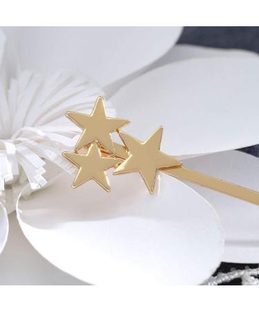 Yalice Star Hair Barrette Bobby Pins - Metal Hair Clips for Women and Girls (Gold) - 2Pcs - Buy Online on GoSupps.com