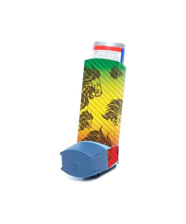 MightySkins Carbon Fiber Skin for Ventolin HFA Asthma Inhaler - Rasta Lion | Protective Durable Textured Carbon Fiber Finish | Easy to Apply Remove and Change Styles | Made in The USA