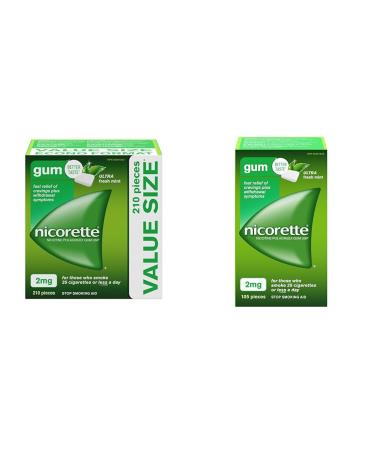 Nicorette Nicotine Gum | Ultra Fresh Mint (2mg 315 pieces) 2mg+Nicorette Gum
