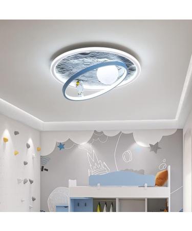 Modern LED Ceiling Lamp - Dimmable Moon Surface Astronaut Design for Kids' Rooms | Remote Control | Stylish Chandelier Lighting for Dining & Living Rooms - 40cm - Buy Online on GoSupps.com