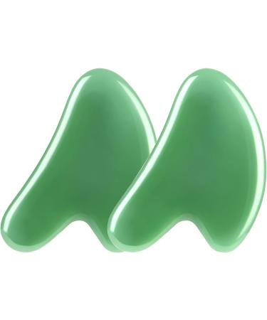 Uraqt Gua Sha Massage Tool - 2 Natural Jade Boards for Spa Facial Care & Anti-Aging | Green Scraping Stones for Wellness - Buy Online on GoSupps.com
