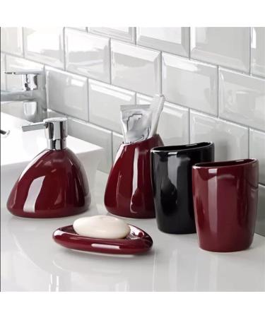 European Style Bathroom Five-Piece Set | POCHY Ceramic Toothbrush Cup Wash Set | Light Gray Bathroom Supplies - Buy Online on GoSupps.com