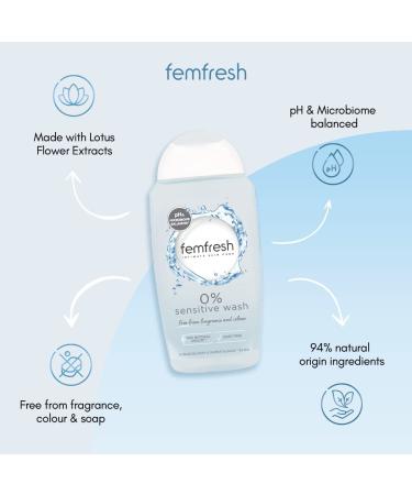 Femfresh Intimate Skin Care 0% Wash 250ml - Gentle Cleansing for Sensitive Skin - Buy Internationally - Buy Online on GoSupps.com