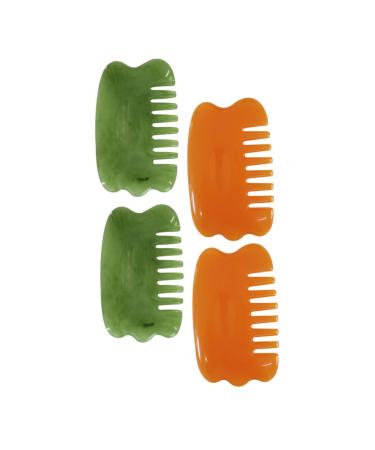 Frcolor 4 piece scratching board partition Salon hair skin care comb massage comb scratch hair massage device facial tools for skin care wide tooth ridge universal resin massage artifact