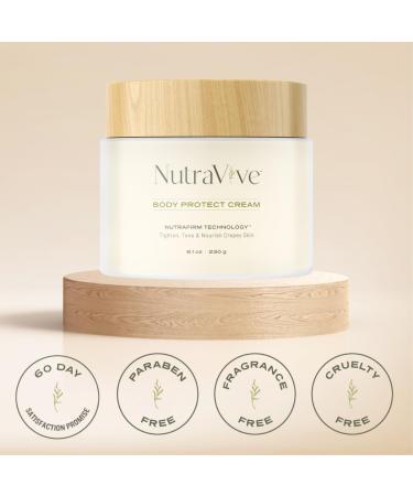 NutraVive Body Protect Cream - Anti-Aging Moisturizer for Crepey Skin 8.1 Oz | Tighten Tone & Nourish Full Body | Boost Collagen & Protect Skin Layers - Buy Online on GoSupps.com