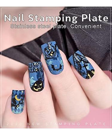 Shop KADS Halloween Nail Plates - Nail Art Stamping Kits with Pumpkin Bat & Skull Designs for DIY Decoration - Buy Online on GoSupps.com