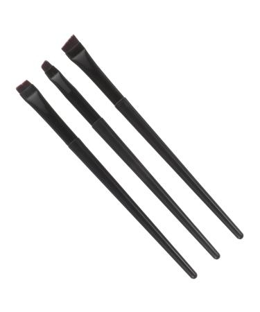 Outanaya 3pcs Eyeliner Brush Eyebrow Brush Makeup Eyeliner Brush Cosmetic Brush Female Black Aluminum Tube