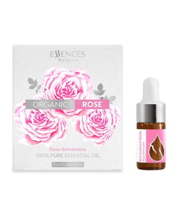 Essences Bulgaria Bio Real Bulgarian Rose Oil 3ml |Rosa Damascena |100% natural clean |Undiluted |Bio-certified |Top quality from family business |Without genetic engineering |Vegan Bulgarian Rose 3 ml (1 Pack)