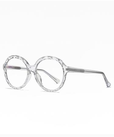 SERONI Pin Temple Tr90 Round Frame Blue Light Blocking Glasses for Women Men Anti UV Ray Computer Reading Glasses Clear 54 Millimeters