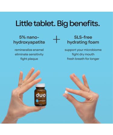 Duo Toothpaste Tablets | Nano-Hydroxyapatite (nHa) Natural Whitening Remineralize Reduce Sensitivity | Sustainable & Plastic Free | Dentist Created | Wild Mint Medley - 1 Bottle / 62 Tablets Original 62 Count (Pack of 1) - Buy Online on GoSupps.com